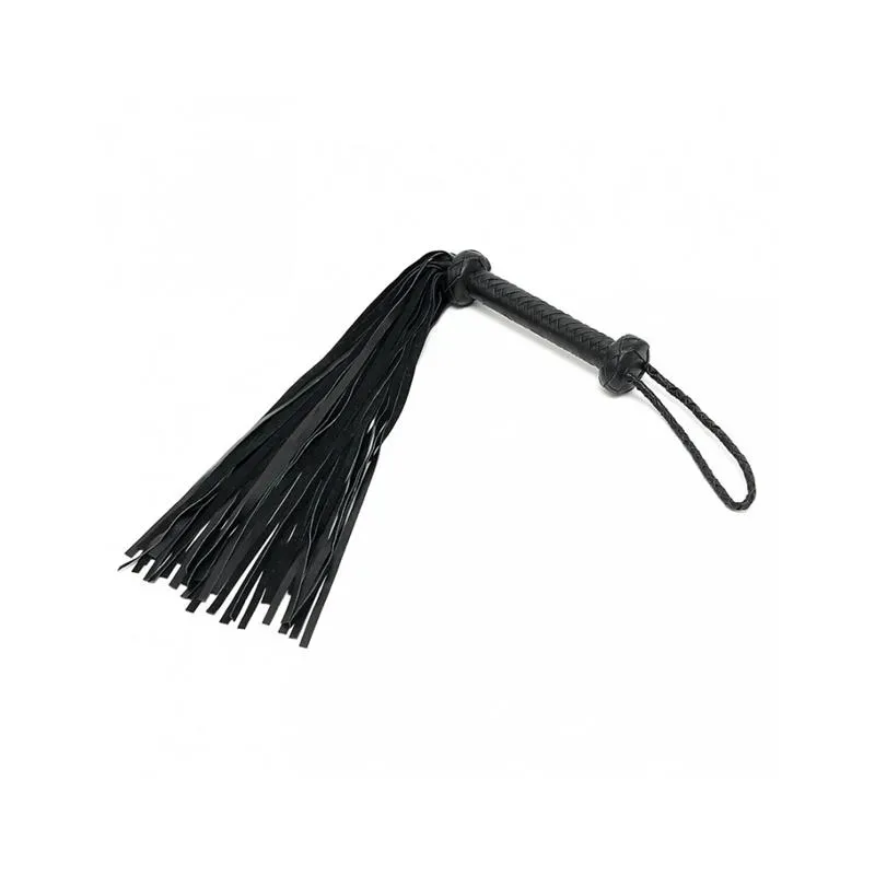 Flogger Trenzado Cuero Negro – Fustas, Floggers y Palas