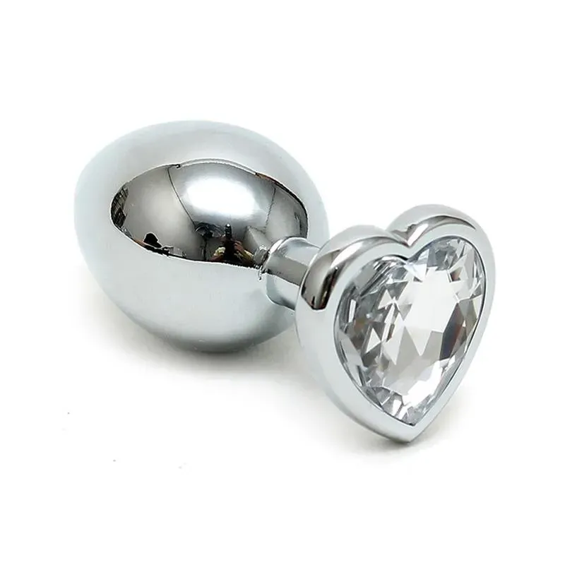 Plug Anal Acero Inox Cristal Corazón Transparente – Anal