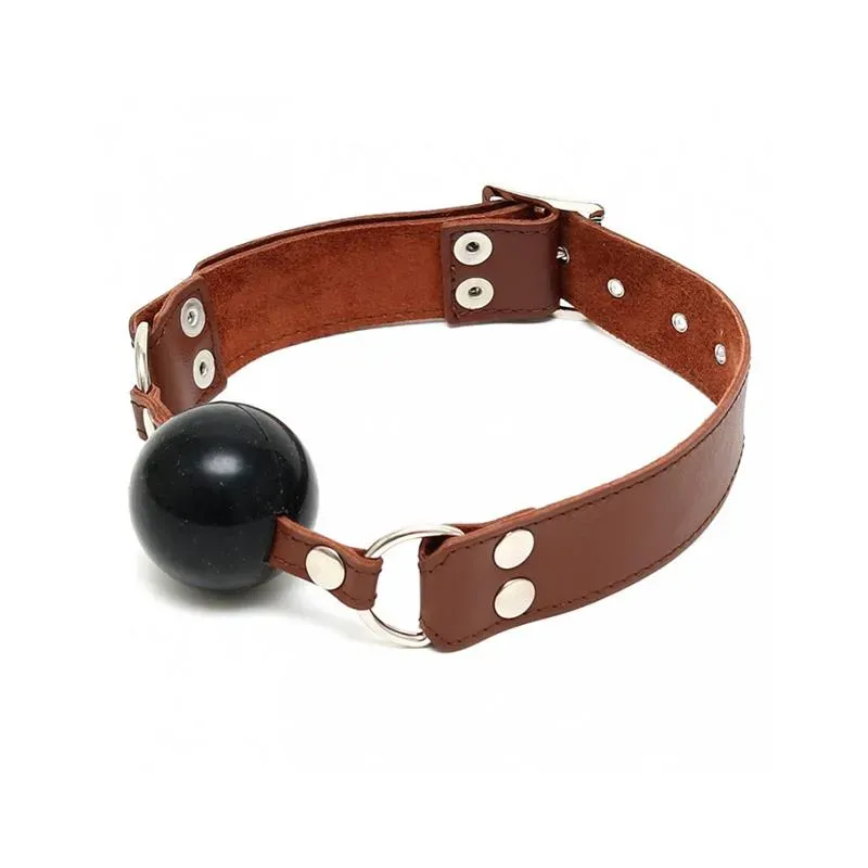 Mordaza con Bola Cuero Marrón – Mordazas