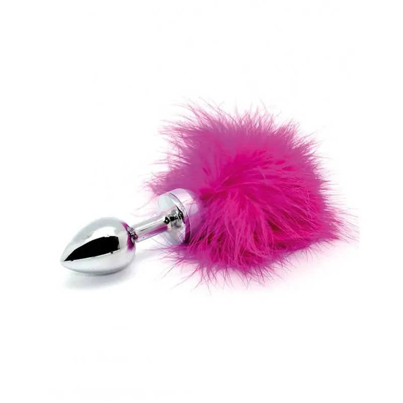 Plug Anal con Plumas Rosa 73mm – Anal