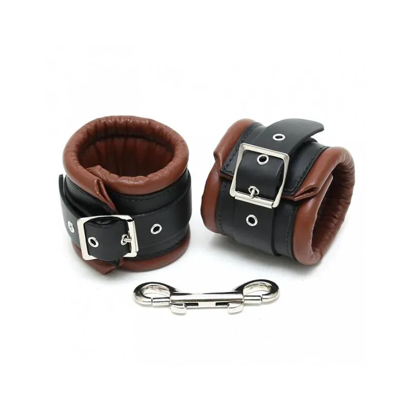 Esposas para Pies Cuero Negro y Marrón 7cm – Esposas y Antifaces