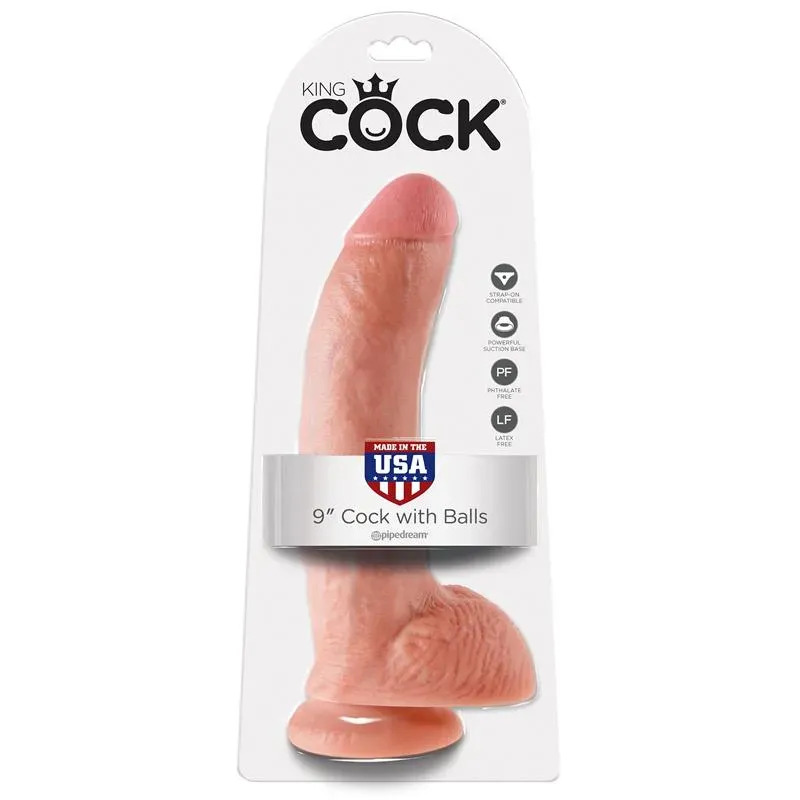 King Cock Pene con Testículos de 9 - Color Natural – Dildos