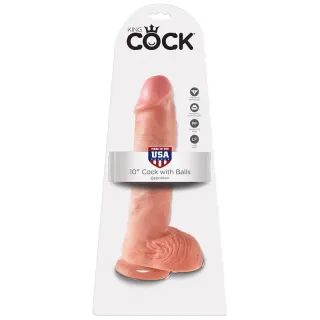 King Cock Pene con Testículos de 10 - Color Natural