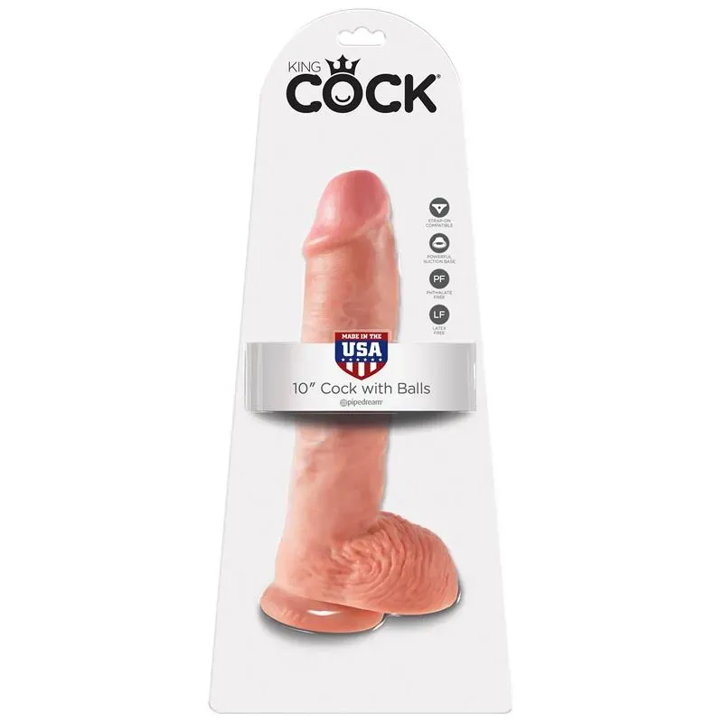 King Cock Pene con Testículos de 10 - Color Natural – Dildos