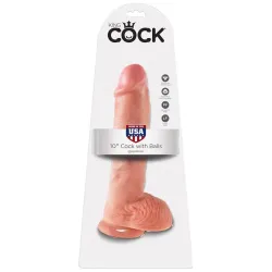 King Cock Pene con Testículos de 10  - Color Natural