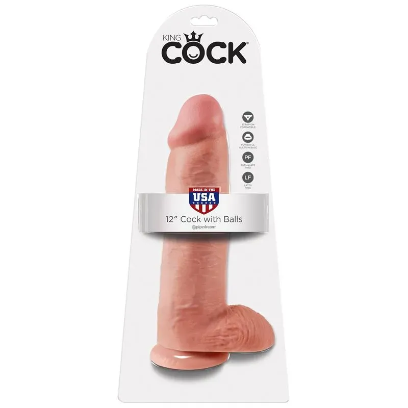 King Cock Pene con Testículos de 12 - Color Natural – Dildos