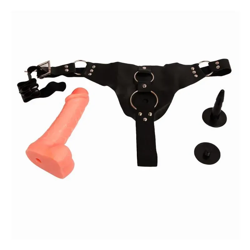Arnés con Dildo y Testículos Natural 18,3 cm – Arneses