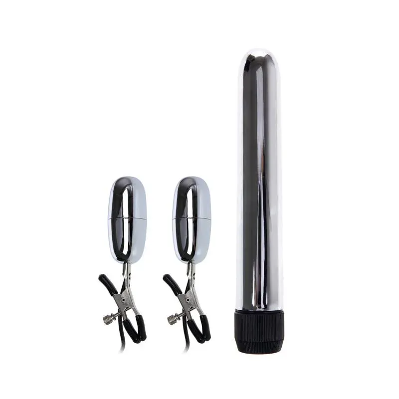 Baile Set Bala Vibrador y Pinzas para Pezones con Vibración Turbo – Kits