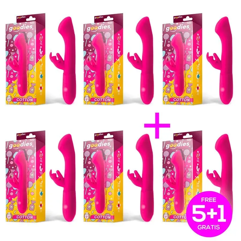 Pack 5+1 Cotton Vibrador Punto G y Conejito USB Silicona – Packs