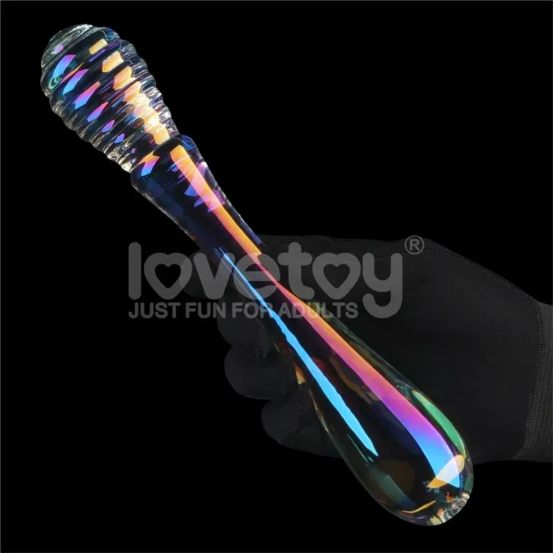 Dildo de Cristal que Brilla en la Oscuridad Twilight Gleam Twin Pleasures – Dildos