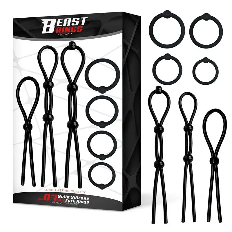 Set de 7 Anillos para el Pene Silicona Sólida – Anillos Pene