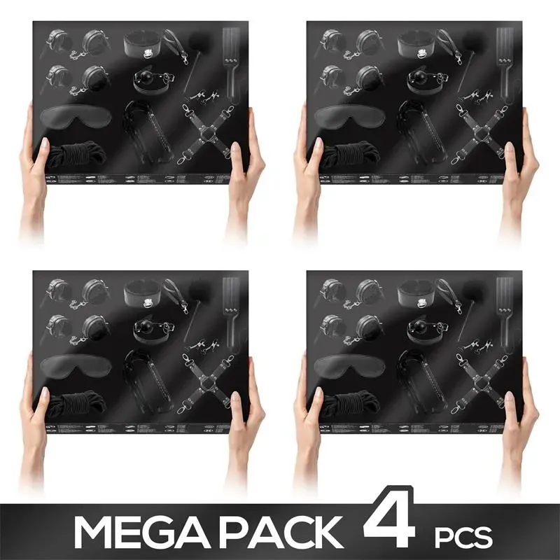 Pack de 4 Set Bondage 11 Piezas Negro – Packs