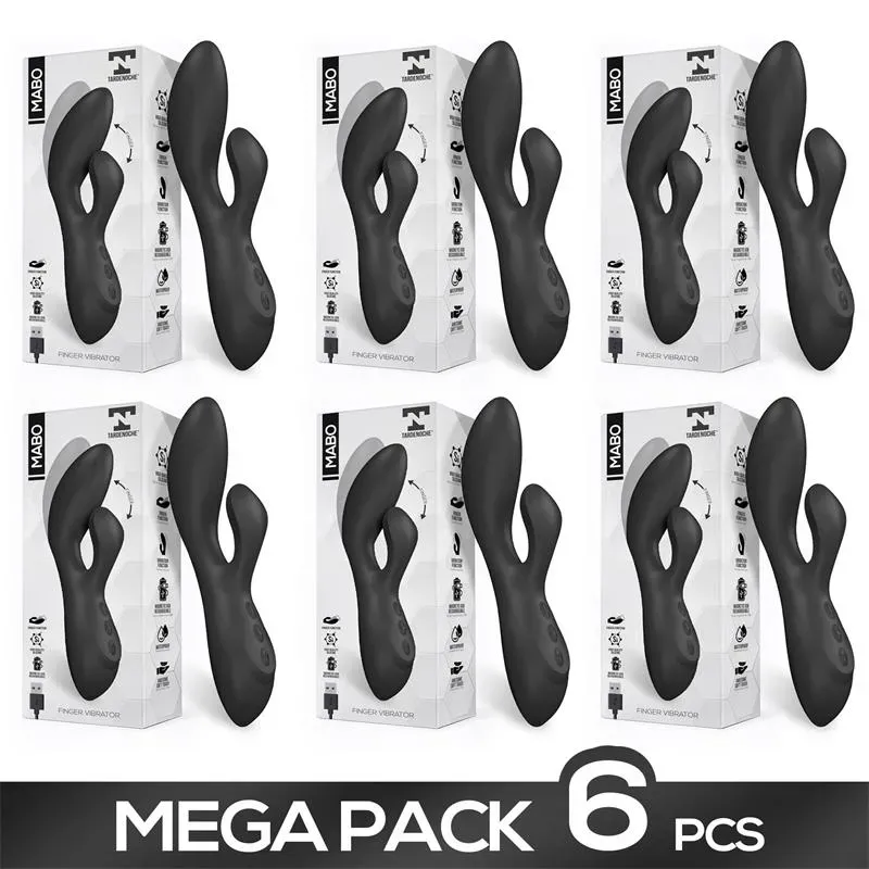 Pack de 6 Mabo Vibrador Punto G con Movimiento Finger Silicona Unibody – Packs