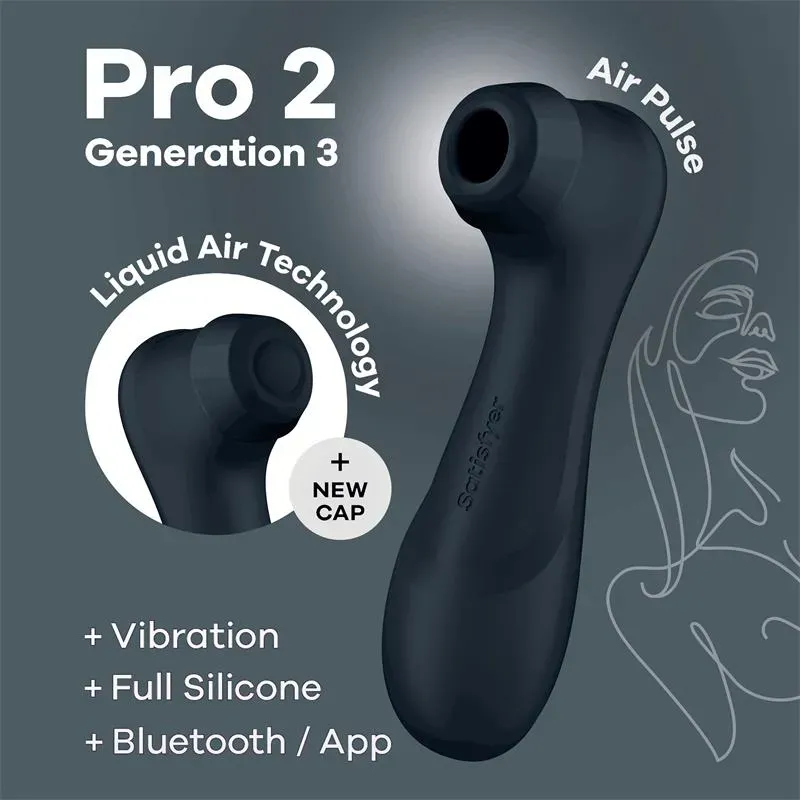 Pro 2 Gen 3 Liquid Air Technology Succión y Vibración App Connect Negro – Succionadores Clitoris