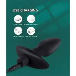 Spear Plug Anal con Vibracion USB Silicona