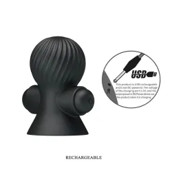 Funda para los Pezones con Vibración Negro