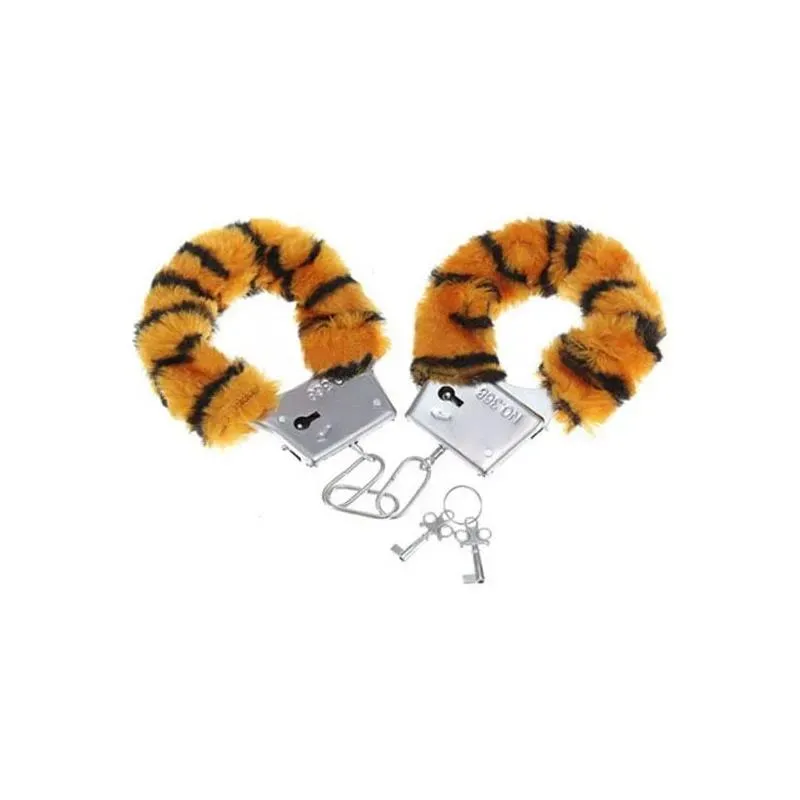 Esposas para Muñecas Forradas de Peluche Tigre – BDSM/Ataduras