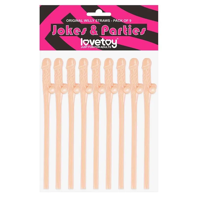 Pajita de Pene Pack de 9 – Complementos/Artículos Divertidos
