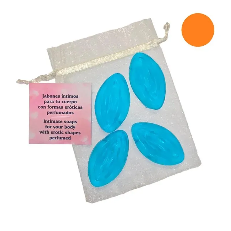 Set de 4 Mini Jabones en Forma de Vagina Naranja Aromatizados – Complementos/Artículos Divertidos
