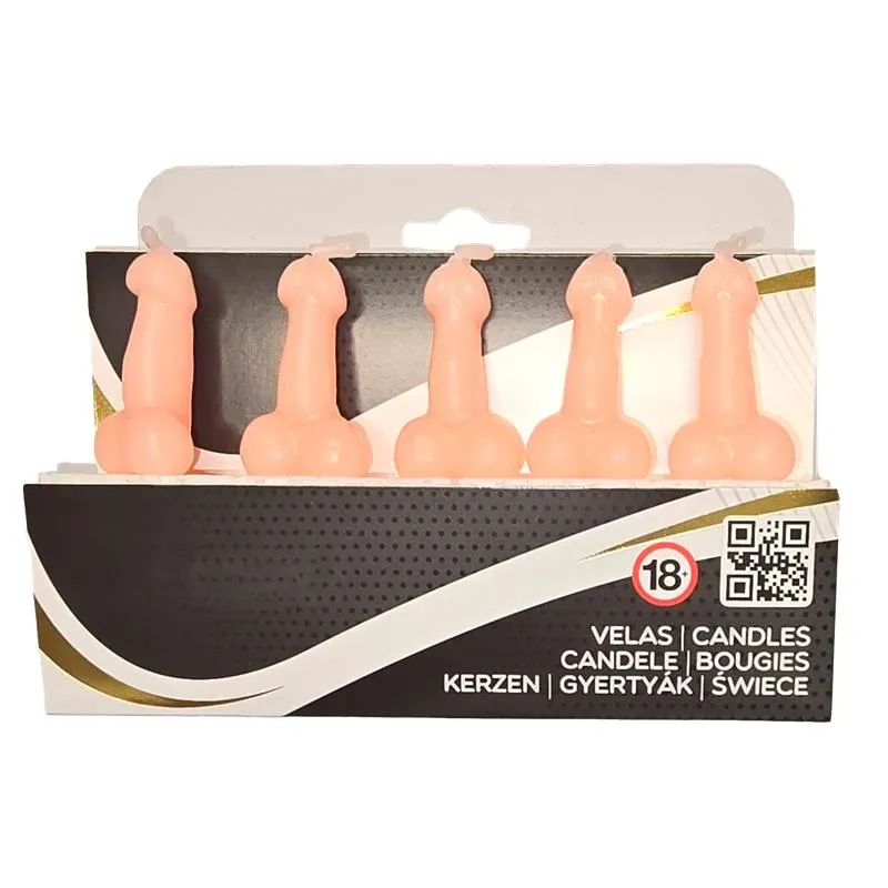 Set de 5 Velas en Forma de Pene – Complementos/Artículos Divertidos