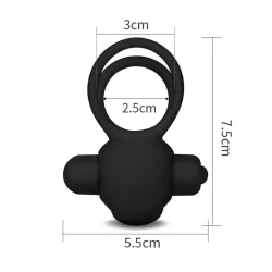 Anillo Vibrador Doble Power Clit Duo Negro