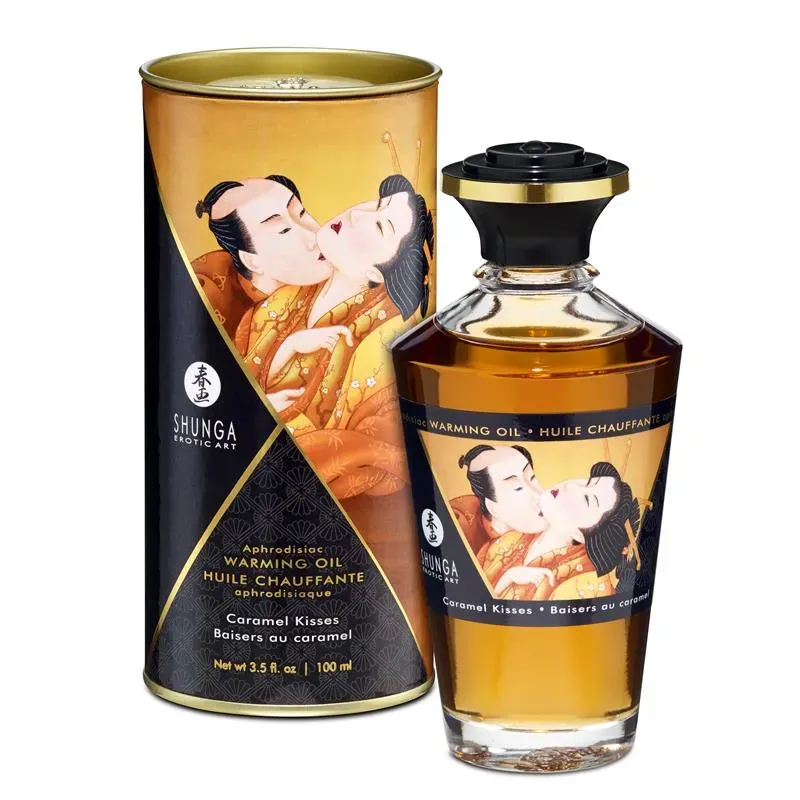 Shunga Aceite de Masaje Efecto Calor Aroma a Caramelo – Aceites Esenciales