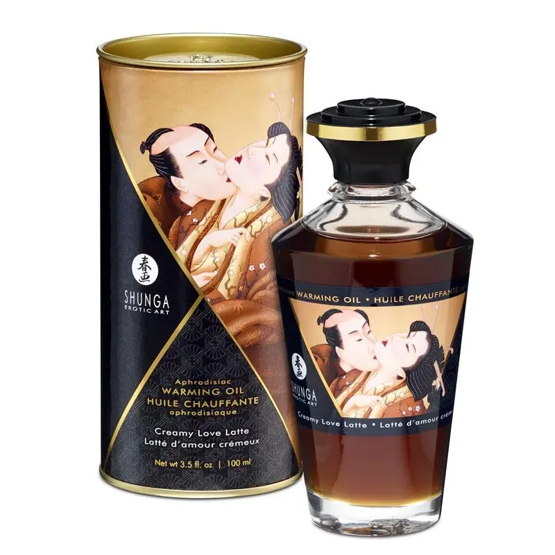 Shunga Aceite de Masaje Efecto Calor Aroma a Creamy Latte – Aceites Esenciales