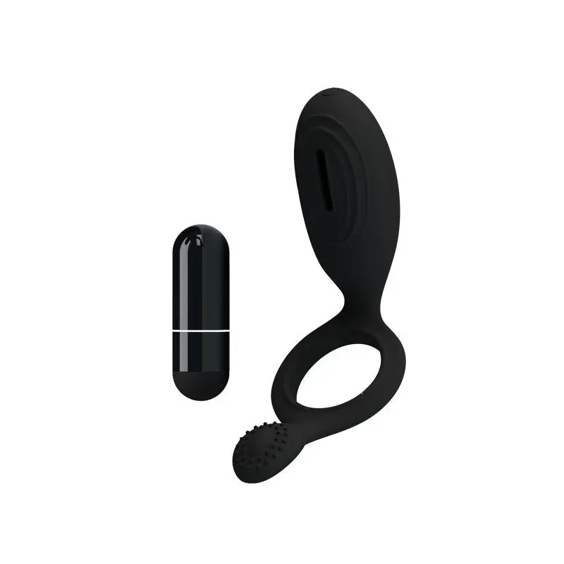 Pretty Love Anillo Vibrador Ethel Color Negro – Accesorios Pene