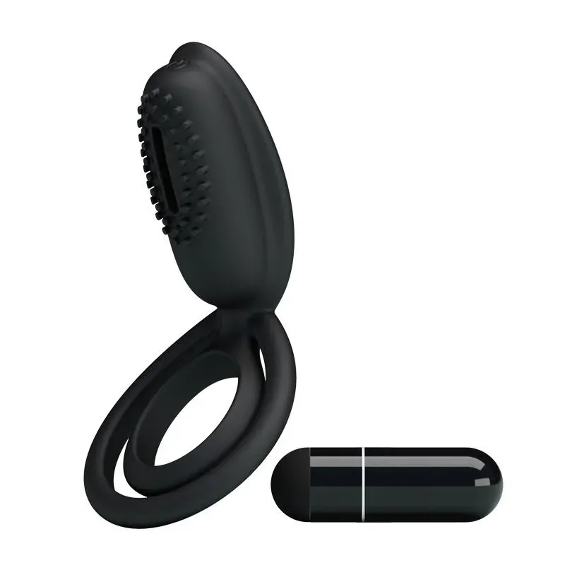 Pretty Love Anillo Vibrador Esther Color Negro – Accesorios Pene
