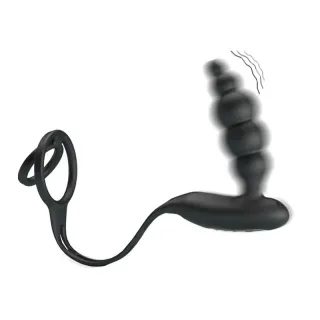 Plug Anal con Anillo para el Pene con Vibración