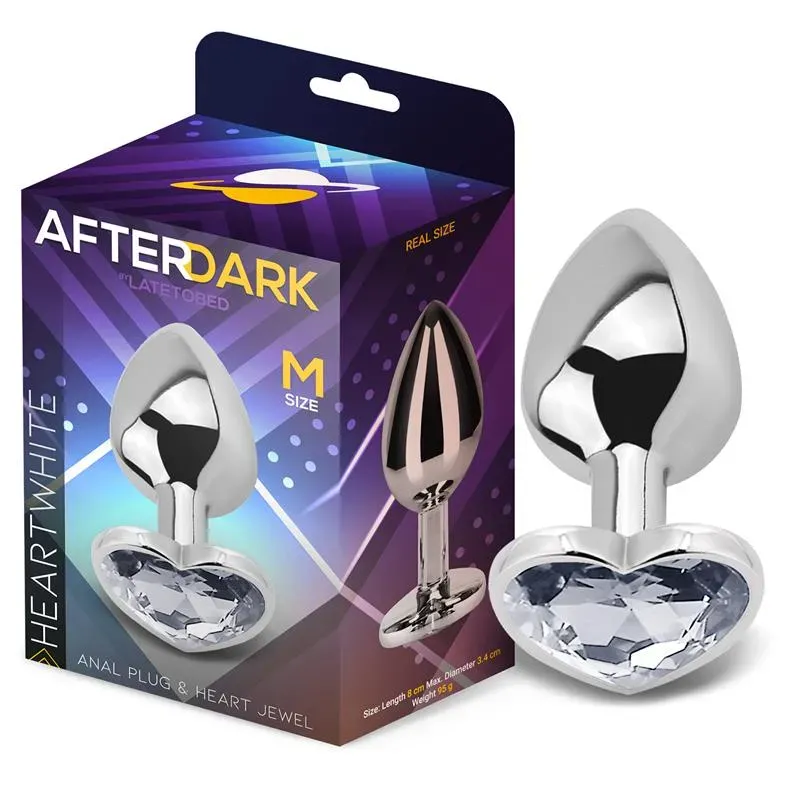 Plug Anal con Joya de Corazón Blanco Talla M – Anal