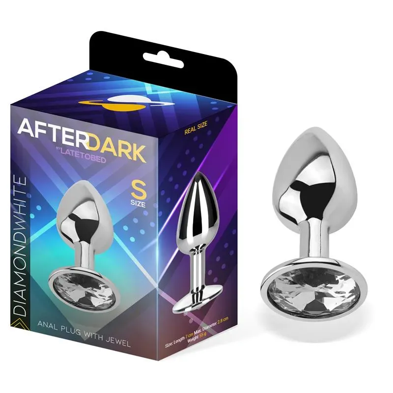 Plug Anal con Joya Color Blanco Diamante Talla S Aluminio – Anal