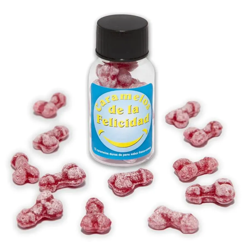Bote Caramelos Pene Felicidad 12 und – Juegos Comestibles