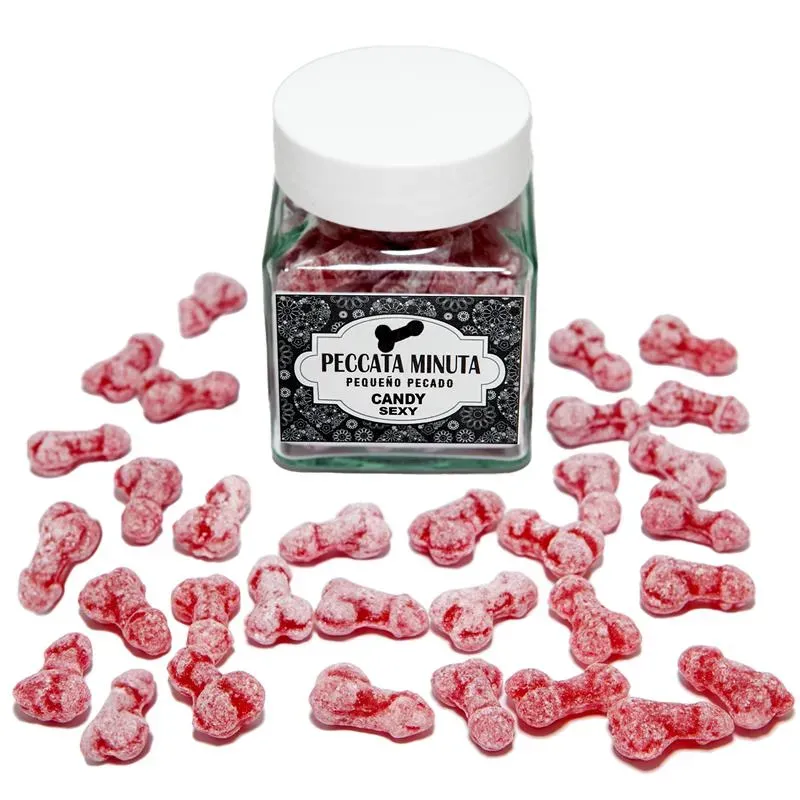 Bote 40 Caramelos Pene Sabor Fresa/Cereza – Juegos Comestibles