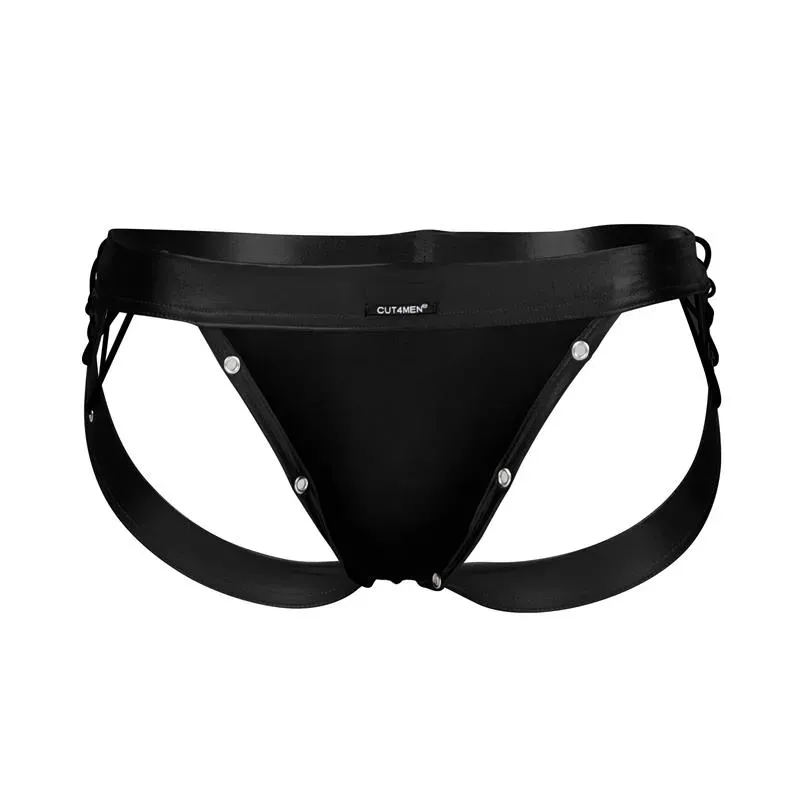 C4M14 Suspendorio Desire Leatherette Negro – Slips, Tangas y Boxers