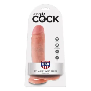 King Cock Pene con Testículos de 8 - Color Natural