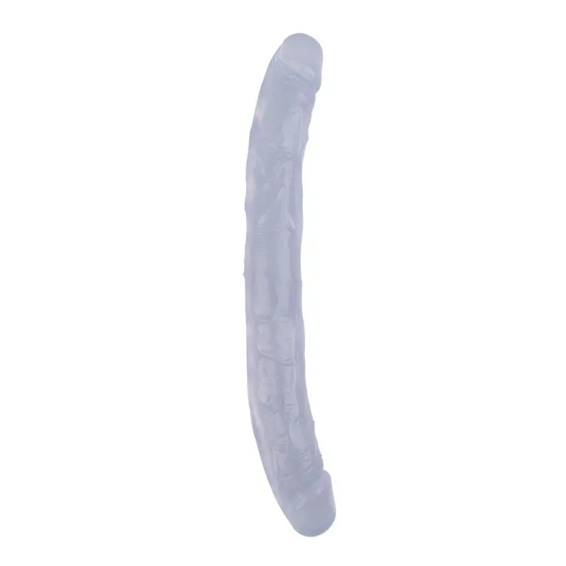Dildo Doble Hi-Rubber 12.8 Transparente – Penes Dobles