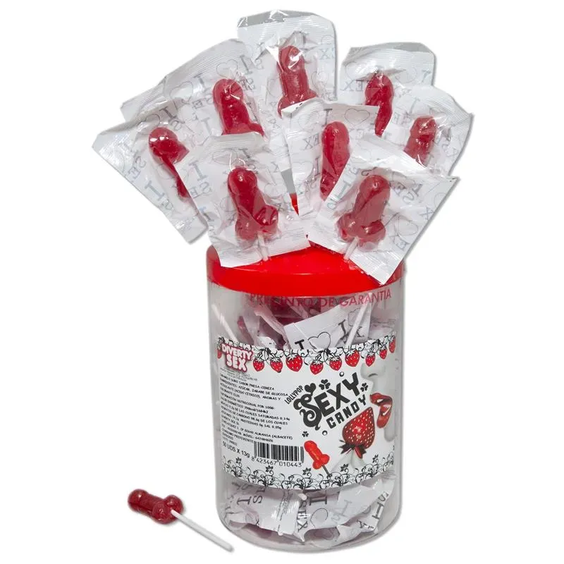 Expositor 50 Unidades Piruleta Pito Fresa y Cereza – Juegos Comestibles