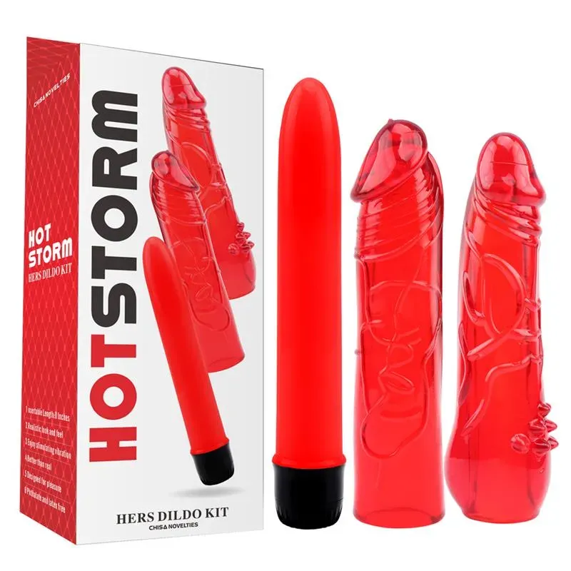 Kit Dildo y Vibrador Hers Dildo Kit Rojo – Kits