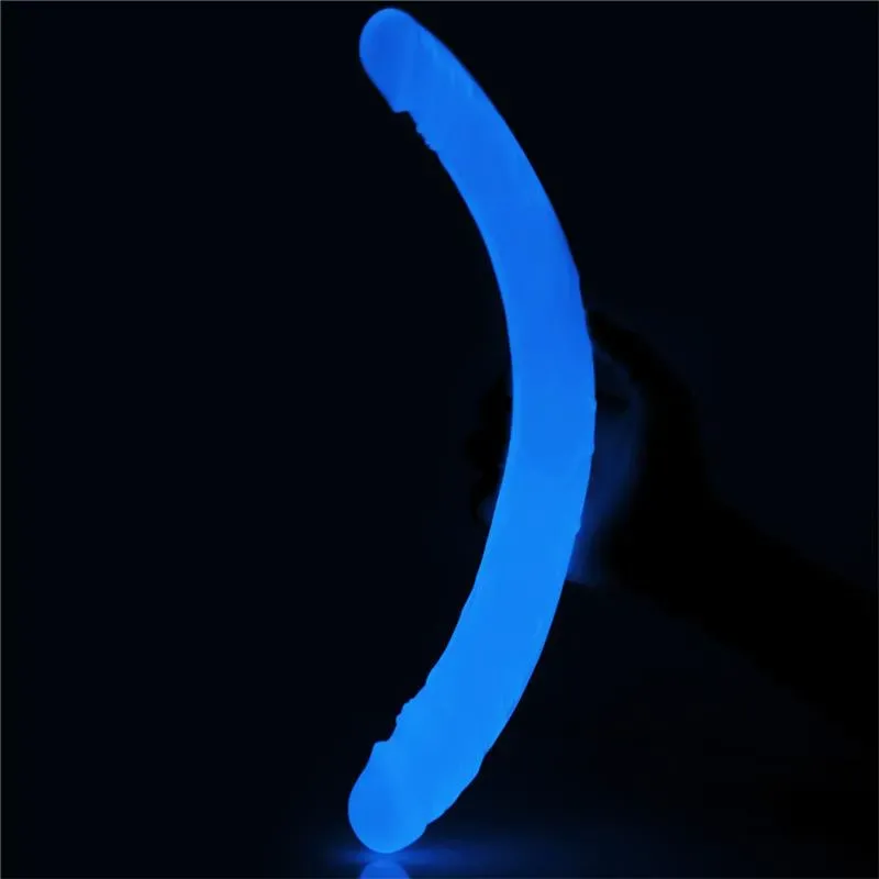 Dildo Doble Lumino 14.5 Luz Azul – Dildos