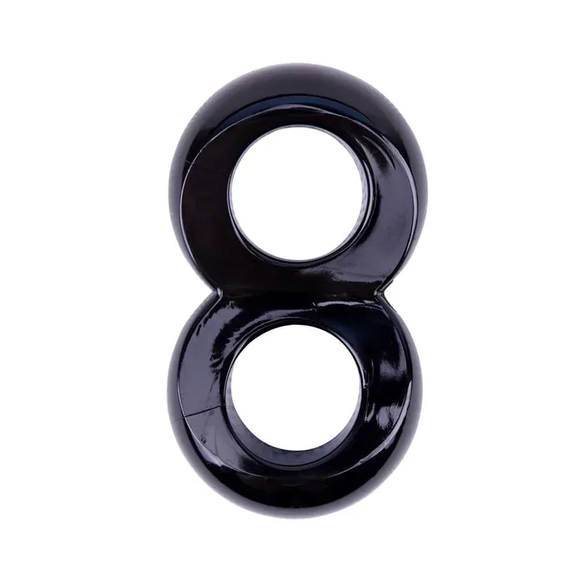 Anillo para el Pene Doble Duo Cock 8 Negro – Accesorios Pene