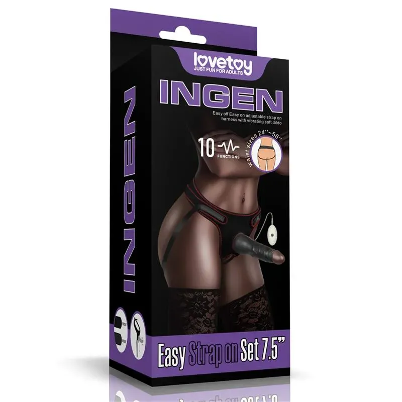 Arnés Ajustable con Dildo 10 Vibraciones 7.5 – Dildos
