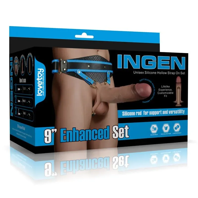 Ingen Arnés Ajustable con Dildo Hueco 9 Enhanced Set L/XL/2XL – Arneses