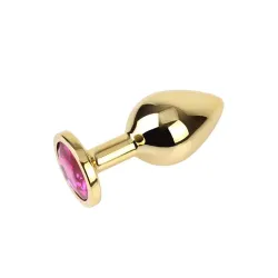 Rosy Gem Plug Anal Dorado con Joya Talla M