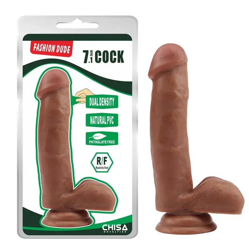 Dildo Dual Density Fashion Dude 17.8 x 4 cm Bronceado – Dildos