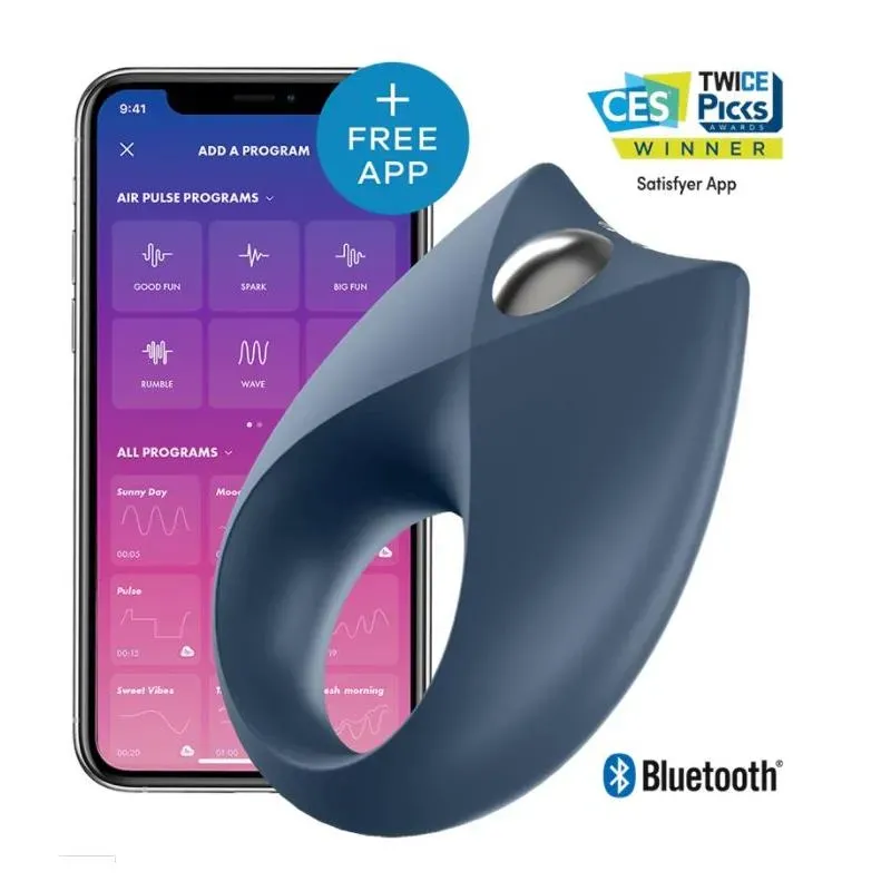 Royal One Anillo Vibrador con APP Azul – Anillos Pene