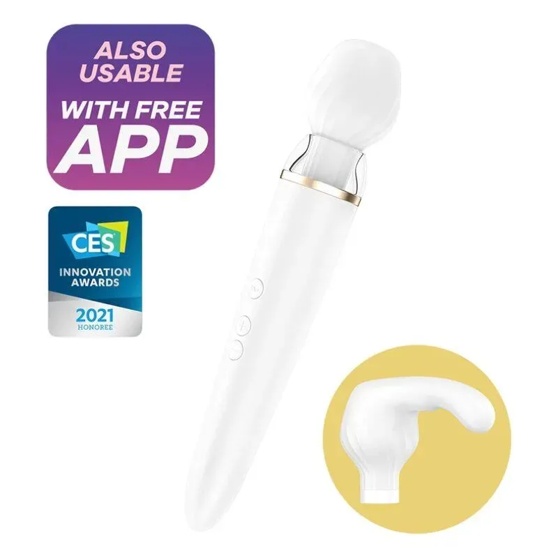 Masajeador Double Wand-er con APP Blanco – Masajeadores