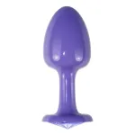 Plug Anal de Metal Púrpura Rosebud con Joya Azul