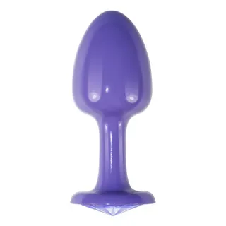 Plug Anal de Metal Púrpura Rosebud con Joya Azul
