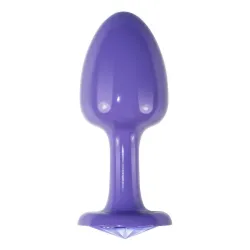 Plug Anal de Metal Púrpura Rosebud con Joya Azul